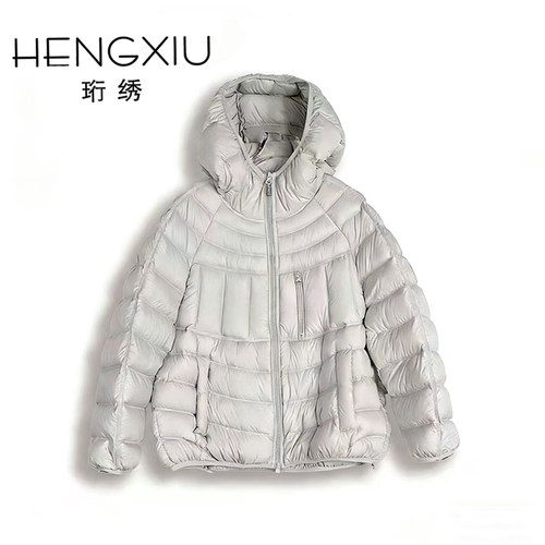 【婷二小姐】珩绣2025新款连帽简约时尚排骨款泡芙羽绒服XY-S011