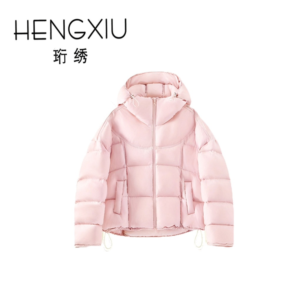 【春春Spring】珩绣2025新款纯色连帽排骨短款泡芙羽绒服XY-S010