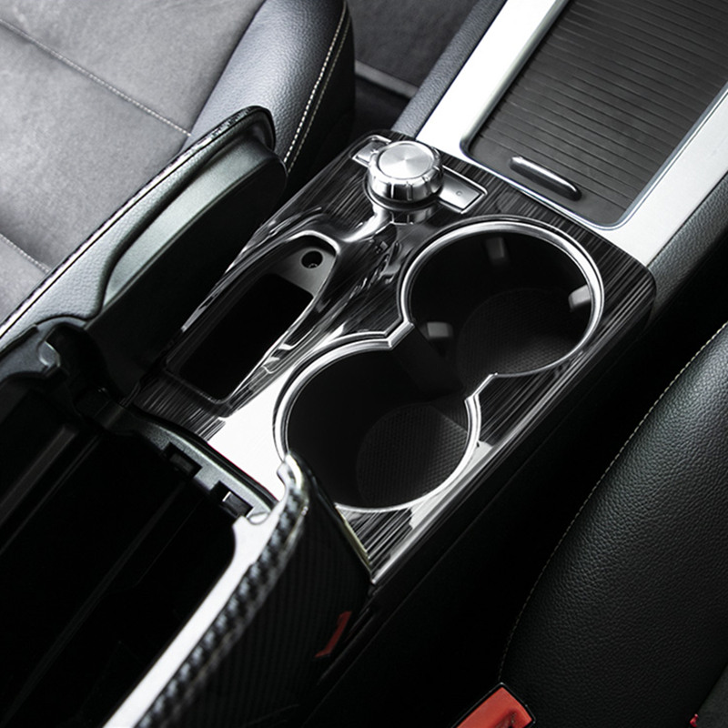 适用12-15款GLK300内饰改装 GLK260中控水杯扶手面板装饰贴保护