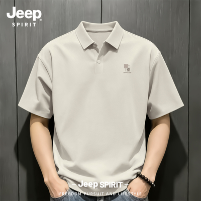 Jeep吉普冰丝华夫格polo衫男款