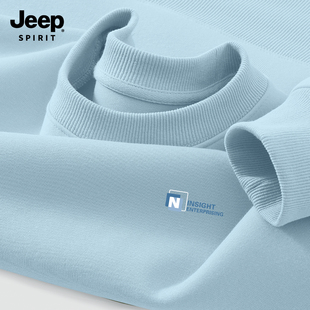 Jeep吉普重磅圆领卫衣男款2026新款春秋季衣服青少年保暖长袖上衣