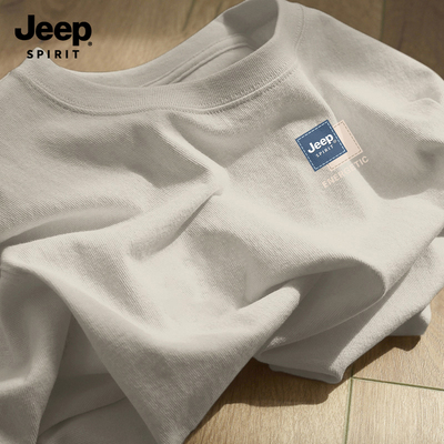 Jeep吉普重磅纯棉短袖t恤男2026