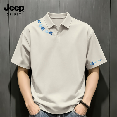 Jeep吉普正品商务短袖冰丝polo衫