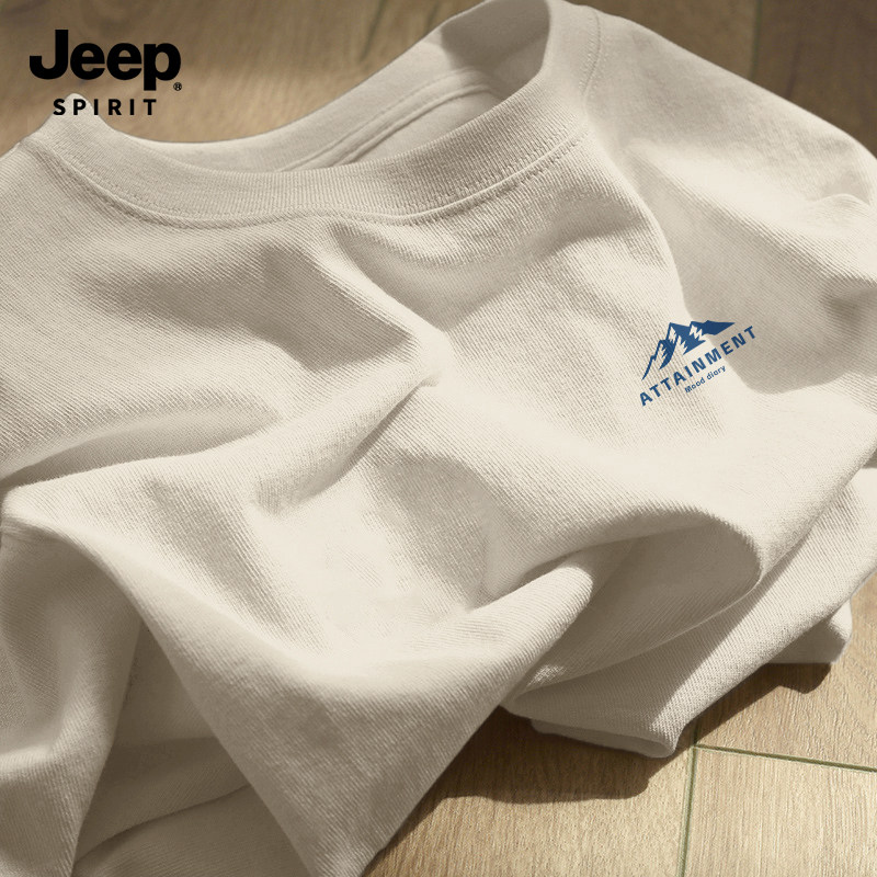 Jeep吉普重磅纯棉短袖t恤男女款