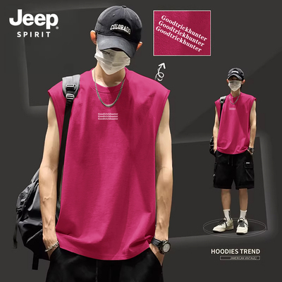 Jeep吉普男士纯棉背心男款夏季