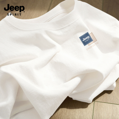 Jeep吉普重磅纯棉短袖t恤男2026