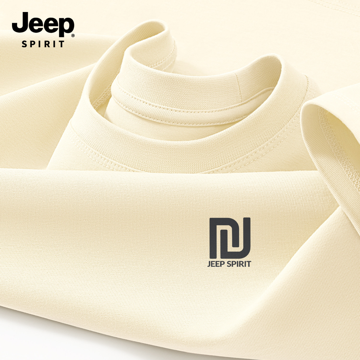 Jeep吉普纯棉t恤短袖男款2026新款春季高级感上衣宽松百搭打底衫