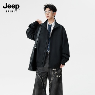 Jeep吉普美式复古夹克飞行员男款2026新款外套秋冬季短款立领上衣