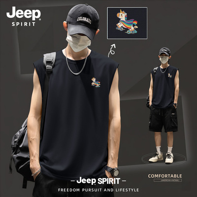 Jeep吉普冰丝背心男2026新款夏