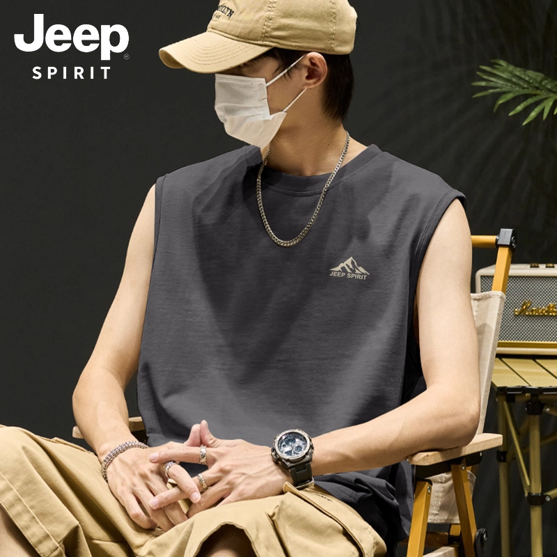 Jeep吉普美式高街纯棉背心男