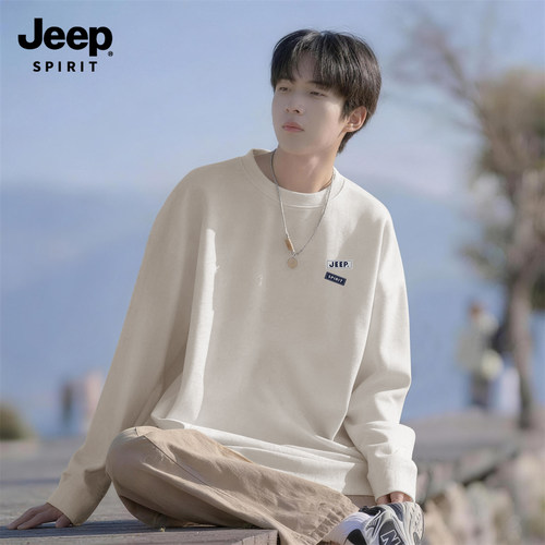 Jeep吉普纯棉长袖t恤男日系穿搭