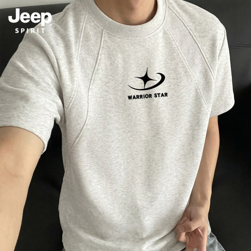 Jeep吉普重磅拼接短袖T恤夏季