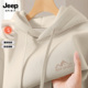 帽衫 Jeep吉普加绒连帽卫衣男2025新款 外套 美式 上衣长袖 春秋季 男士