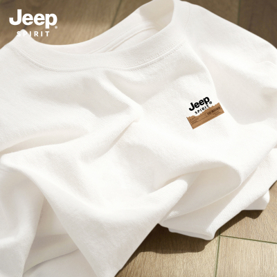 Jeep吉普重磅纯棉短袖t恤男夏季