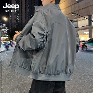 Jeep吉普美式复古立领飞行员夹克外套男款2026新款秋冬季短款上衣