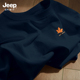 藏青圆领半袖 Jeep吉普重磅纯棉男士 夏季 t恤男2026新款 上衣服 短袖