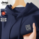 Jeep吉普加绒连帽卫衣男士 外套 上衣青少年加厚帽衫 2025秋冬季 新款