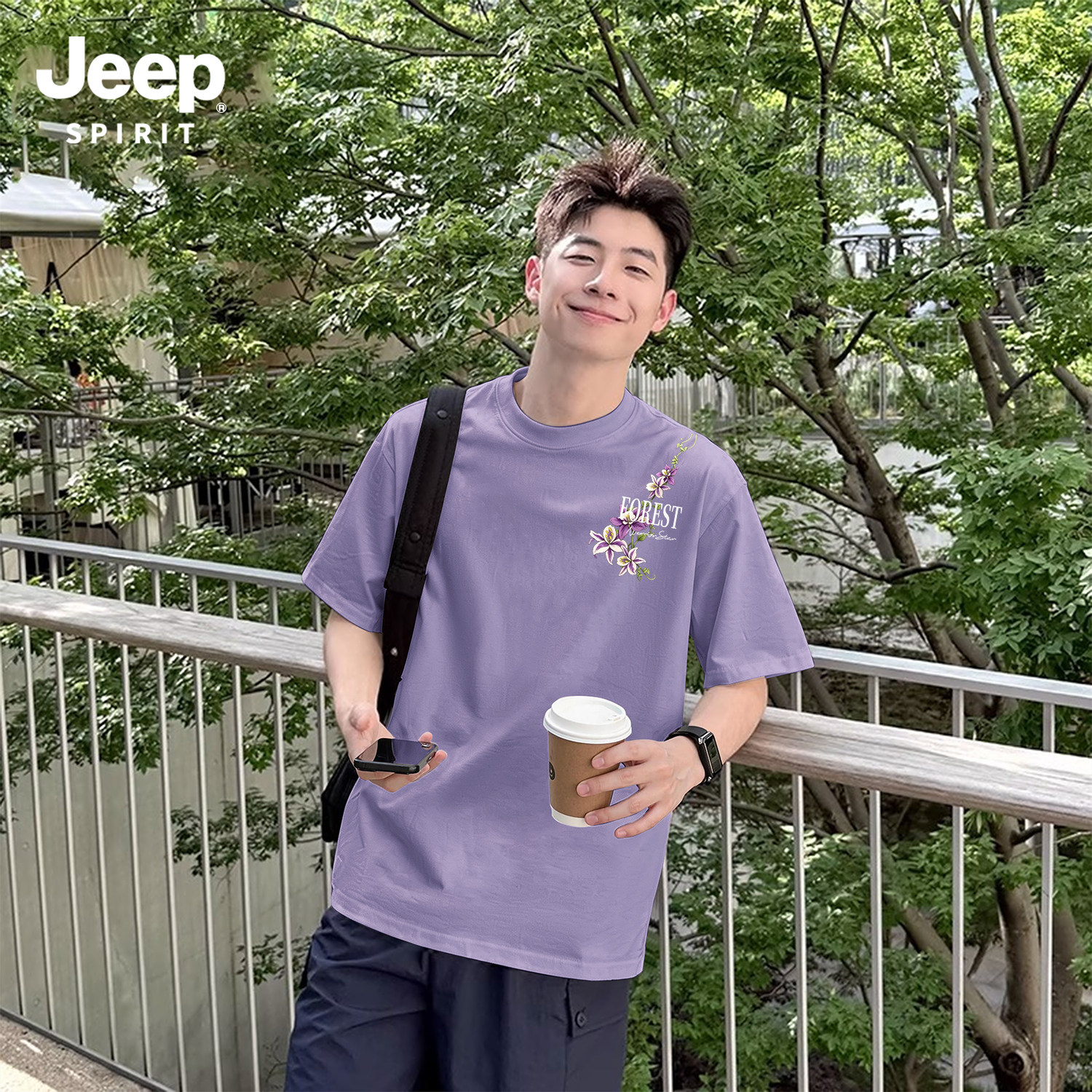 Jeep吉普重磅纯棉t恤男款2026夏