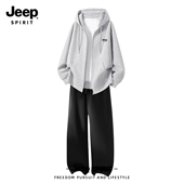 男款 直筒裤 春季 Jeep吉普休闲运动套装 卫衣套装 男士 穿搭一整套男装