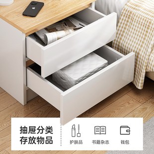 床头柜现c代简约小柜子家用储物柜卧室床边柜带抽收纳柜床头置物