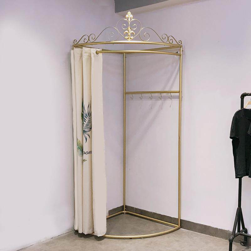 铁艺服装店墙角试衣间 简易拆卸试衣间 棉麻帆布印刷DIY 更衣室