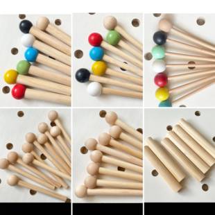 火柴棍洞洞板配件6mm-20mm全尺寸圆孔通用木质装饰收纳木棒挂钩