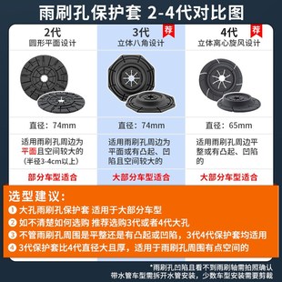 汽车雨刷孔立体增强保护罩保护防E尘套防护垫片防自燃防冻雨雪