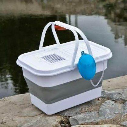 钓鱼桶手提可折叠装鱼箱便携水桶装备多功能钓箱加厚活鱼桶渔具箱