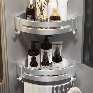 卫生间置物架浴室三角架子洗手间厕所壁挂式 墙上免打孔墙角收纳架