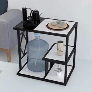 轻奢岩板茶水柜客厅沙发边角小茶几可放水桶置物烧水台茶边桌边柜