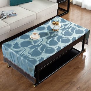 中式 轻奢布垫台布茶巾布艺长方形写字台茶台美式 茶几桌布家用客厅