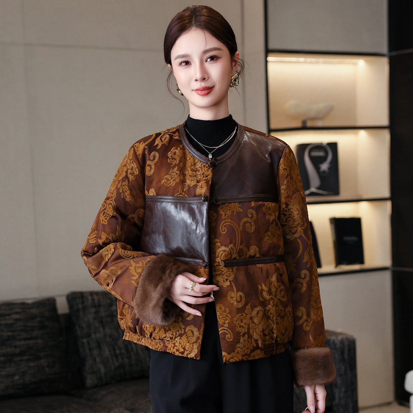 国风鹅绒羽绒服女冬季新款
