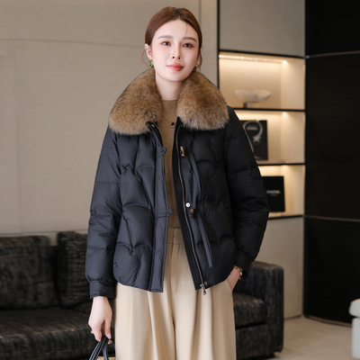 皮草羽绒服女短款2025冬季新款