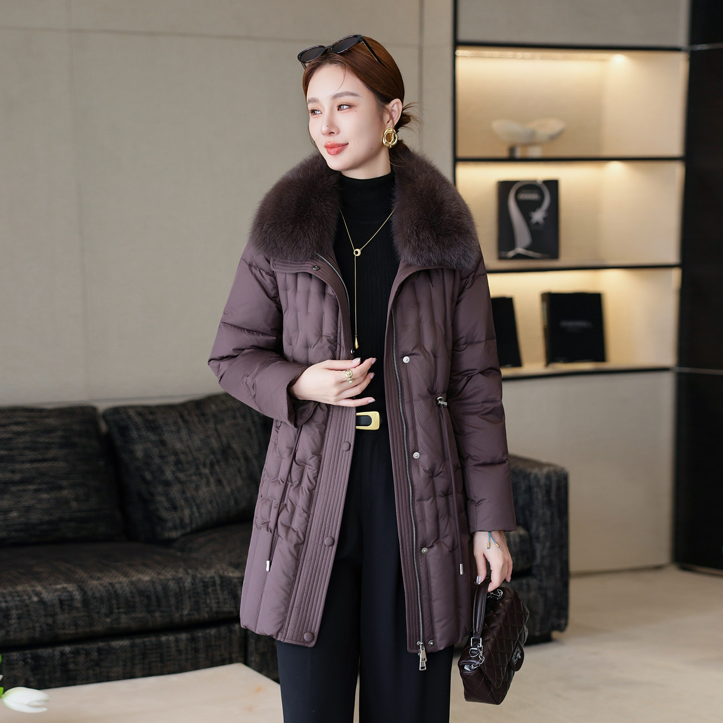 高端鹅绒羽绒服女2025冬季新款