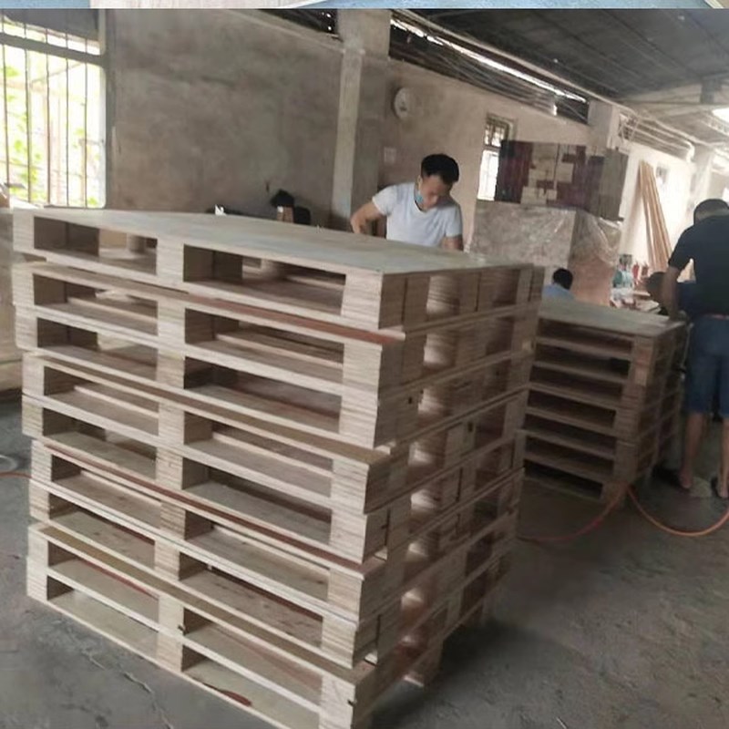 出口托盘专用免熏蒸木盘叉车板多层胶合板木托货T架物流架木质卡