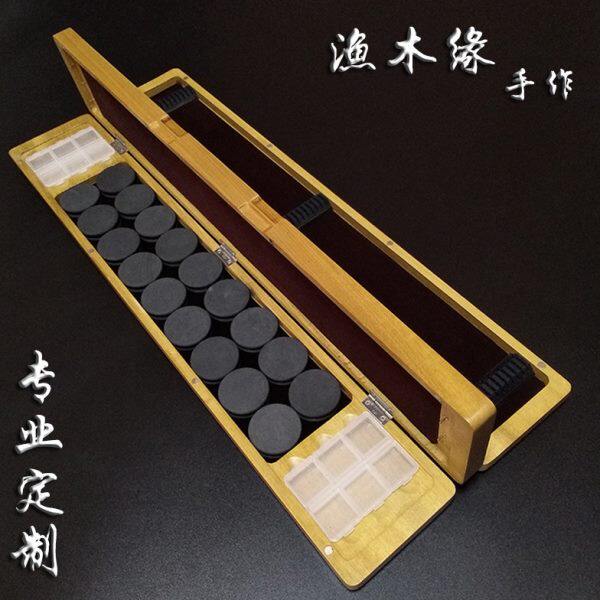 渔木缘金丝柚木制漂盒58cm多功能三层木质鱼漂盒标盒渔具定制包邮