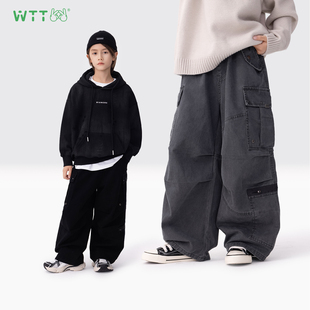 王兔兔男童裤子2025秋冬新款儿童韩版工装裤中大童时尚休闲长裤潮