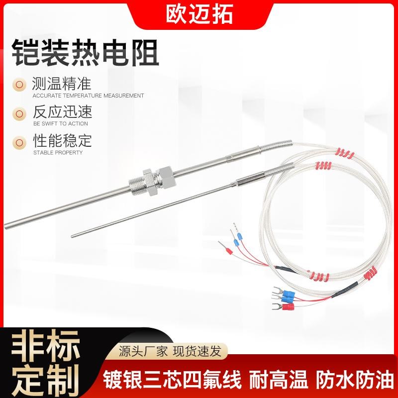 铠装热电阻PT100进口测p温芯WZPK-191可弯曲耐腐蚀铂热电偶PT1000