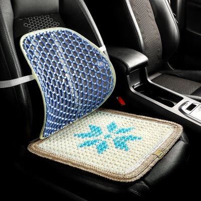 制冷夏天座椅垫绿色蓝色小清新田园风简约珠子靠垫冰垫老板椅坐垫