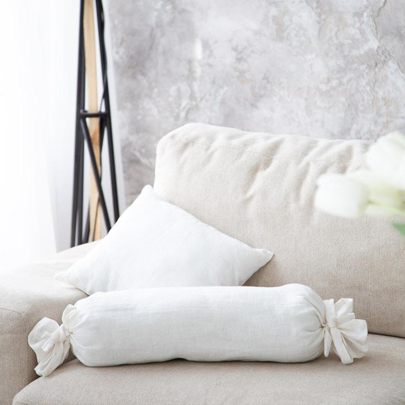 亚麻糖果抱枕靠垫靠枕纯色圆柱枕糖果枕枕套圆形R枕头套长条抱枕