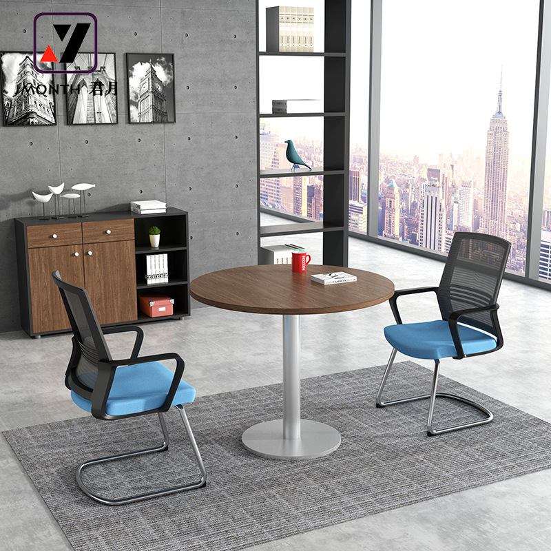 圆形洽谈桌简约商务会客室接待小圆桌办公室会议椅移动会议桌