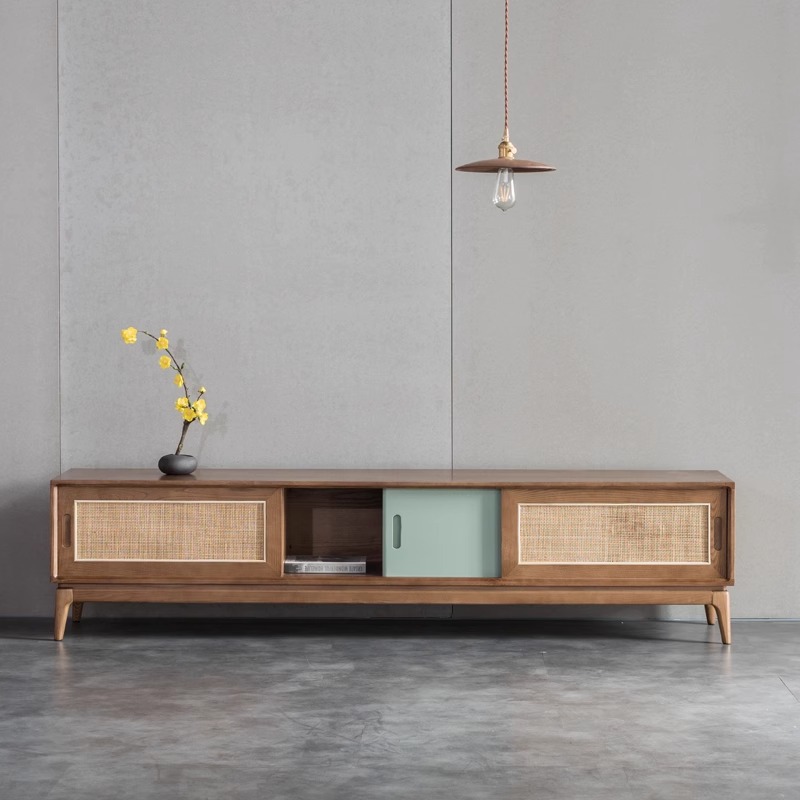 诧寂风客厅电视柜简约日式长条收纳柜子茶水柜储物柜子家用