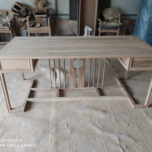 胚免漆茶道茶台简约白经济型茶桌新中式家具桌白老榆木实木坯茬白