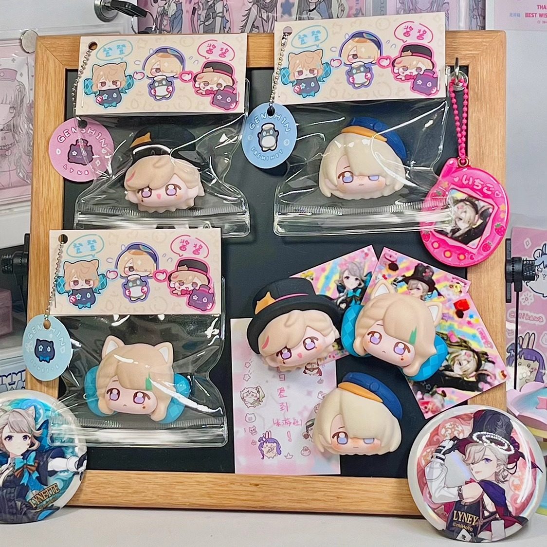 原神同人芙宁娜壁炉之家林尼琳妮特菲米尼pvc大头qq人冰箱贴