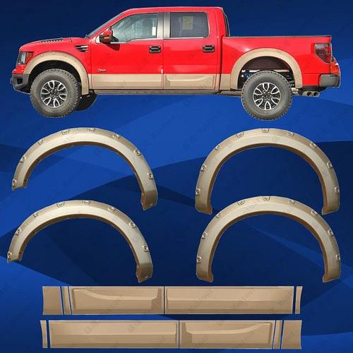 进口猛禽轮眉F150专用汽车改装加宽带钉轮眉轮弧侧围板 09-14款