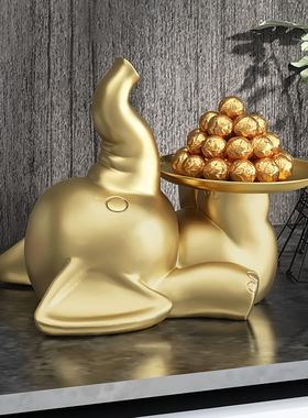 现代简约进门玄关l钥匙收纳摆件客厅电视柜酒柜托盘轻奢软装饰品