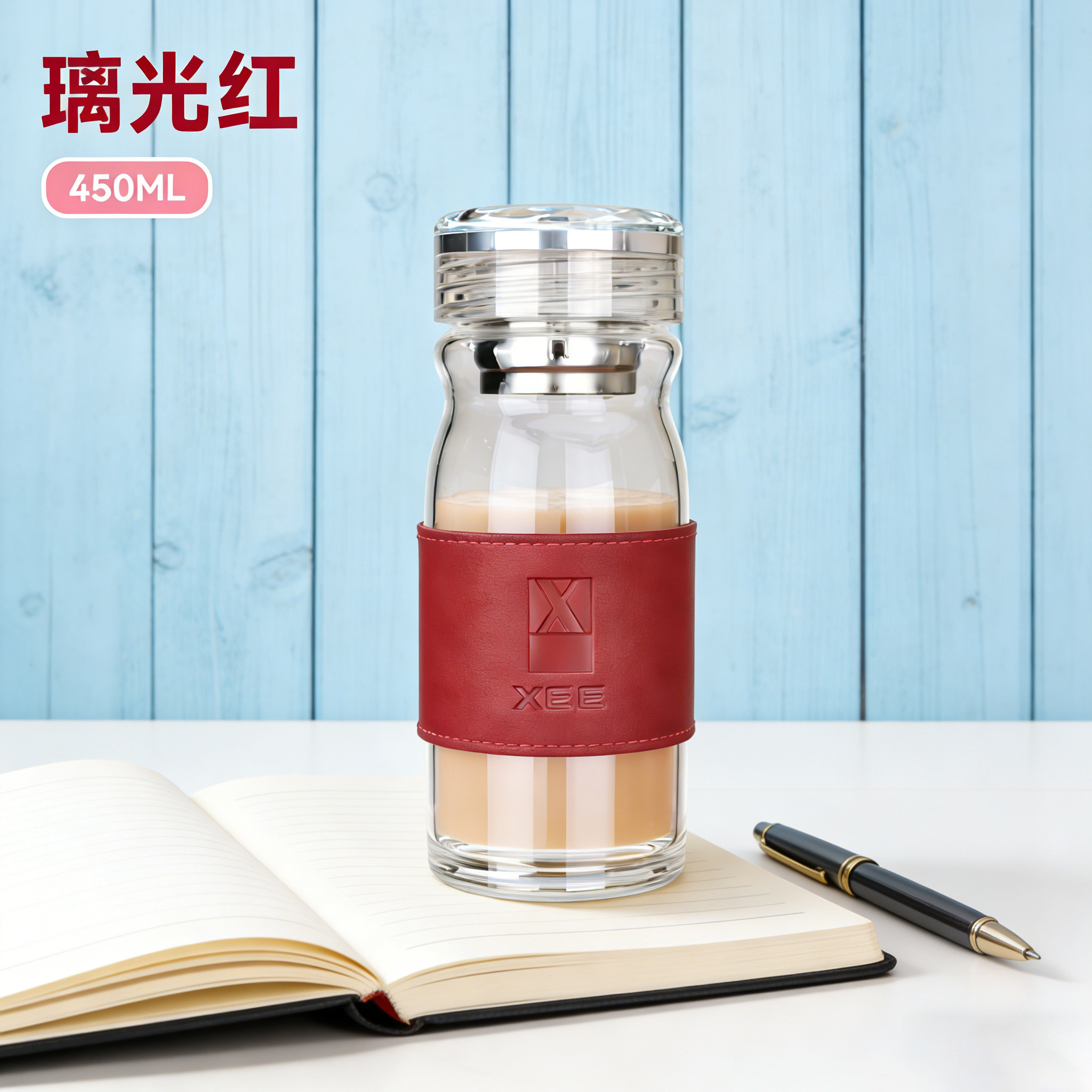 兔兔萌主水杯玻璃杯高颜值大容量高硼硅牛奶咖啡奶茶果汁饮料杯子