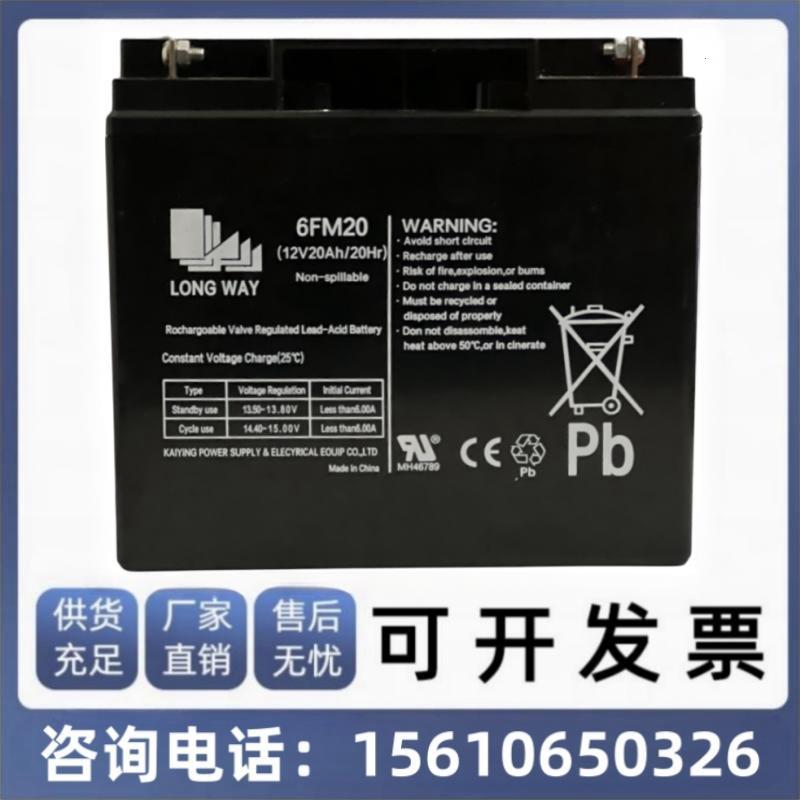 LONG WAY龙威6FM20/12V20AH免维护长寿命AGM VRLA阀控铅酸蓄电池