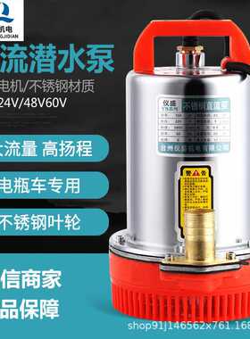 电瓶电动车直流潜水泵12v24v60v 小型潜水泵船用48伏潜水泵