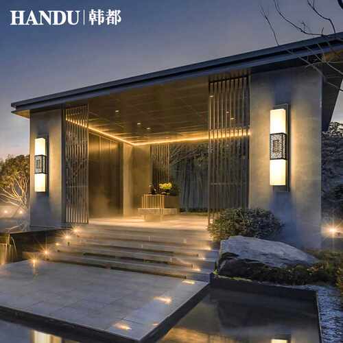 石壁灯户外别墅外壁壁灯全门口前灯防水壁灯长条铜庭院灯云大门口